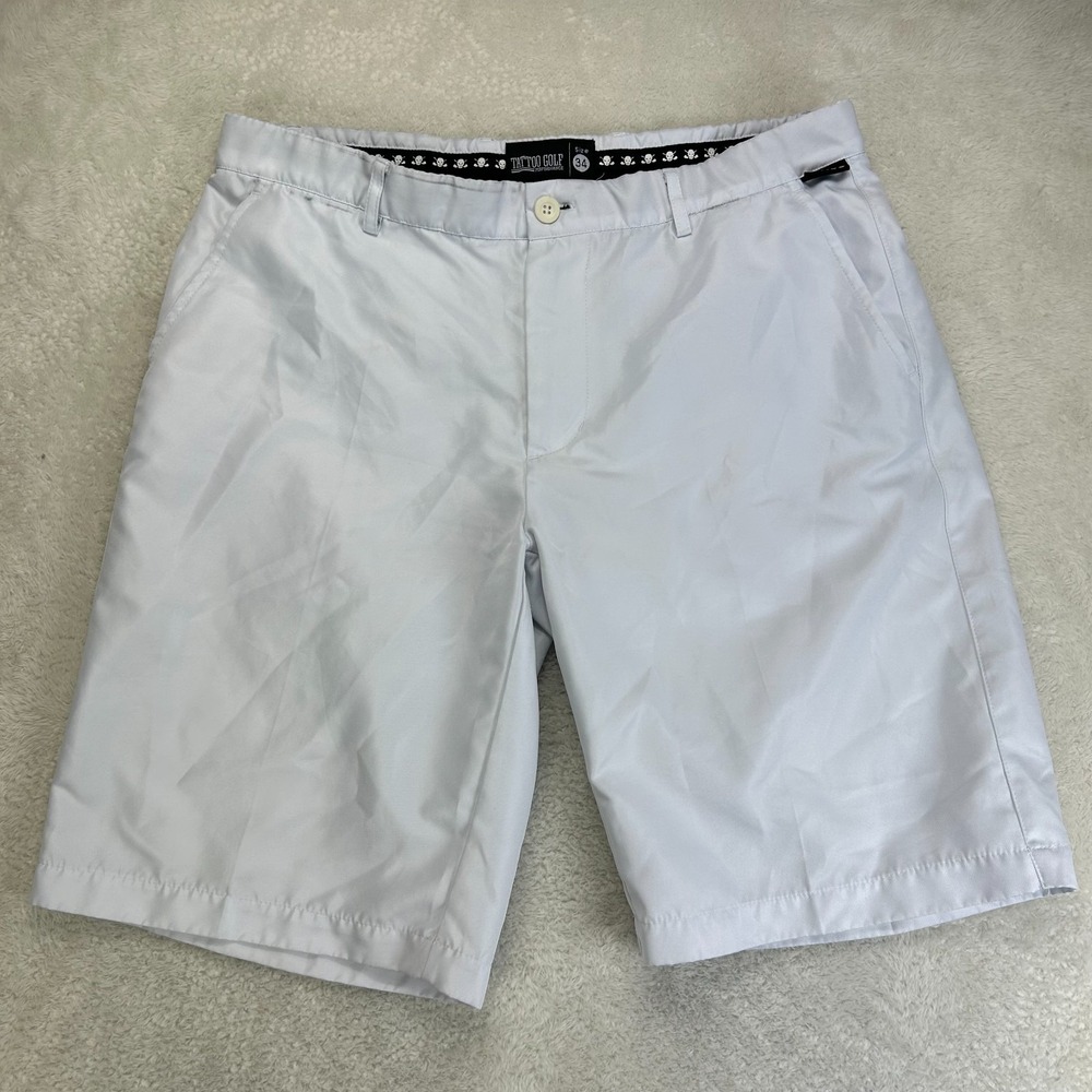 Tattoo Golf OB ProCool Golf Shorts Mens 34 White Moisture Wicking Quick Dry